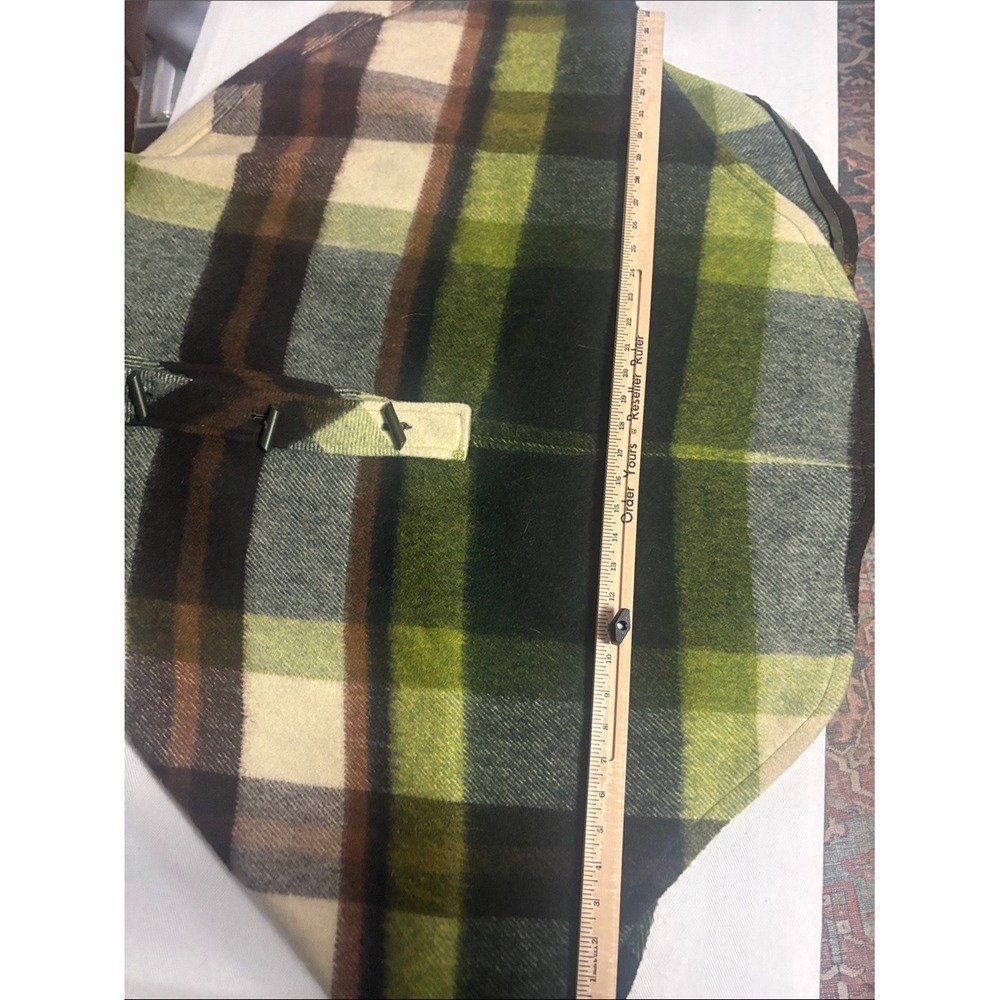 Vintage Wool Plaid Hooded Poncho Cape size O/S FIRm - Picture 11 of 16